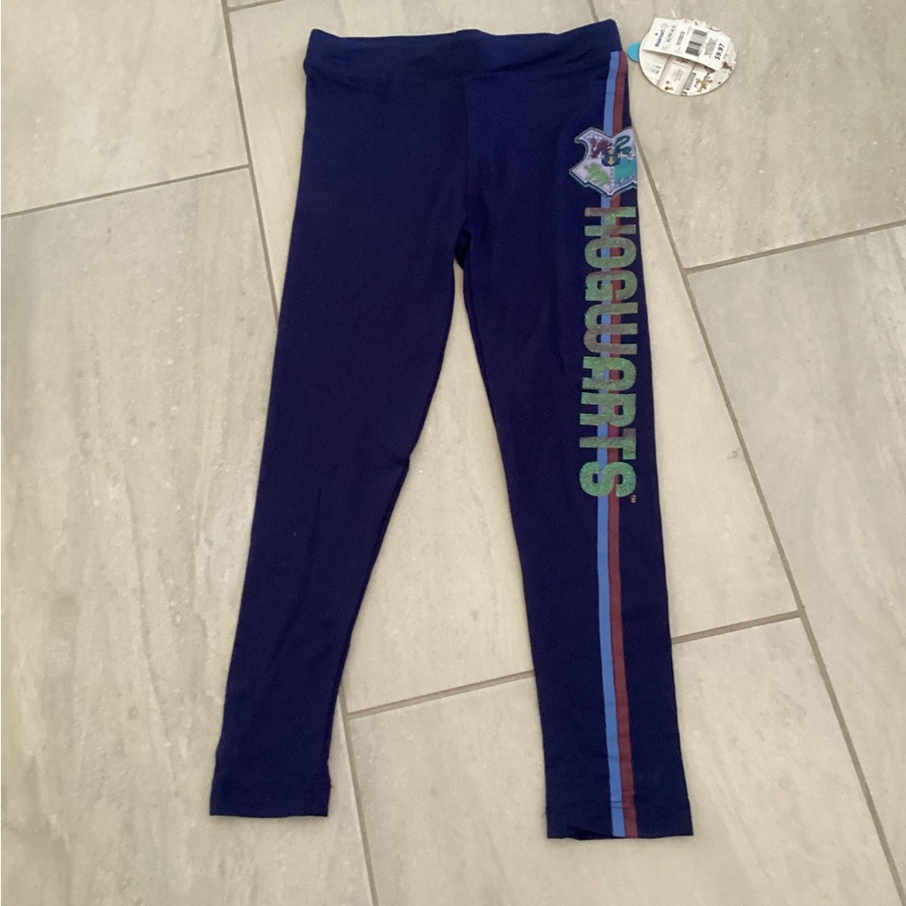NEW Harry Potter Hogwarts Leggings Tights Navy Blue. Girls Size 4-5.
